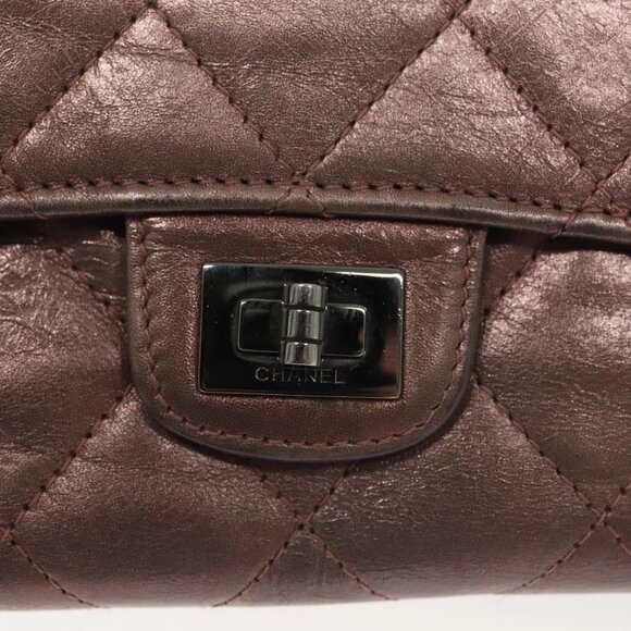 CHANEL 2.55 Matelasse Long Wallet Leather Pink Silver CC Auth 137893 - Picture 12 of 15